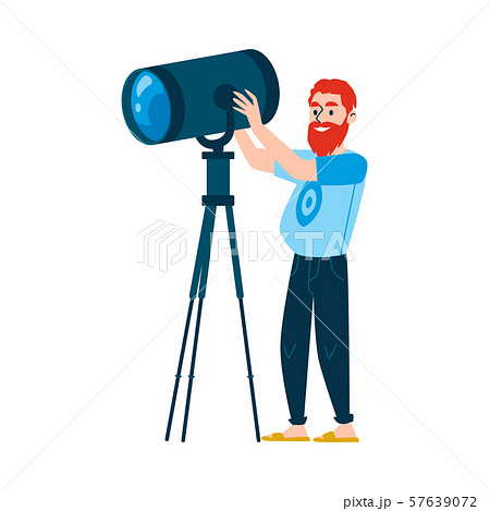 A red haired bearded caucasian man controls lighting equipment. A red haired bearded caucasian man controls lighting equipment. 57639072