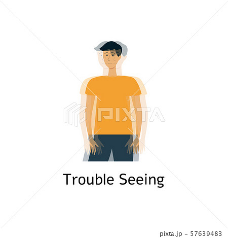Trouble seeing, a symptom of a stroke of a man, human health. 57639483