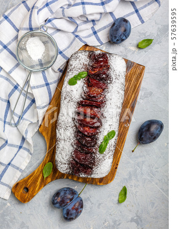 Homemade plum cake. 57639595
