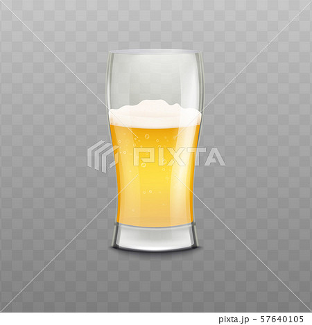 Realistic glass of beer with foam isolated on transparent background. Realistic glass of beer with foam isolated on transparent background. 57640105