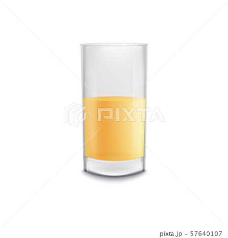 Realistic half full glass of beer with no foam, golden yellow alcohol drink in isolated pint Realistic half full glass of beer with no foam, golden yellow alcohol drink in isolated pint 57640107