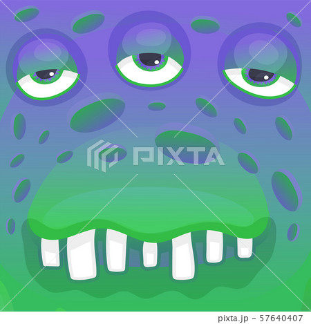 The tired face of a phlegmatic monster with apathy. 57640407