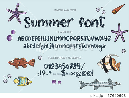 Hand drawn vector font. Hand drawn vector font. 57640698