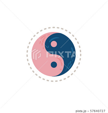 Blue and pink yin yang symbol isolated on white background 57640727