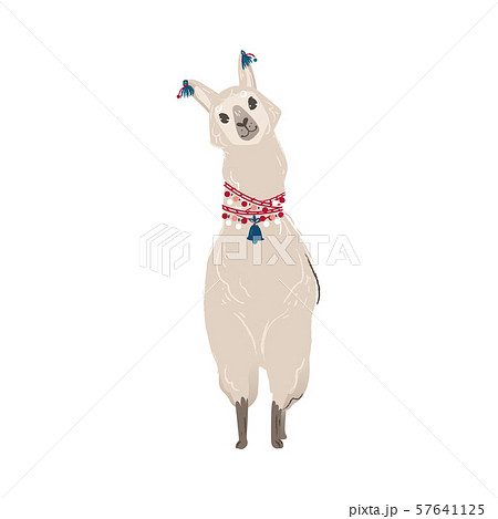 Cute animal llama or alpaca from Peru. - Stock Illustration [57641125] -  PIXTA