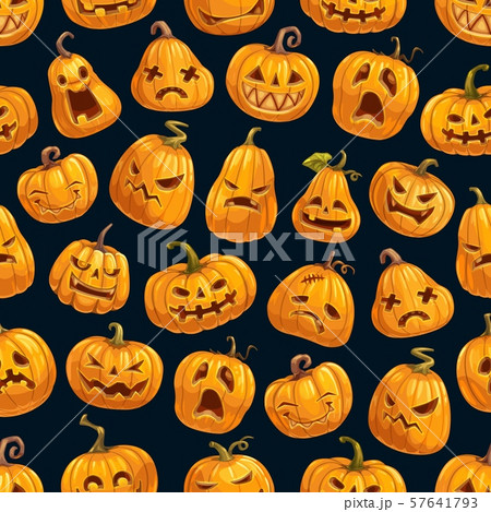 Pumpkin lanterns Halloween seamless pattern 57641793