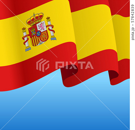 Spanish flag wavy abstract background. Vector illustration. 57642839