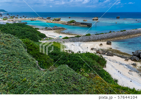 沖縄 宮古島 東平安名崎 保良漁港 沖縄 宮古島 東平安名崎 保良漁港 57644104