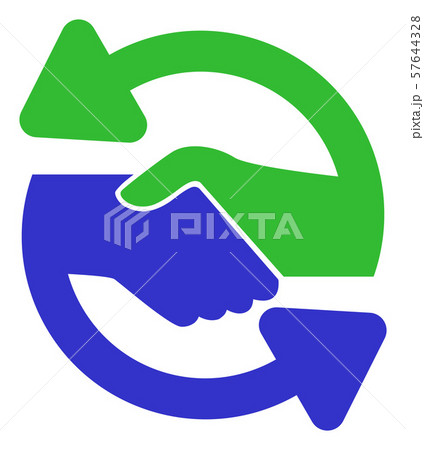 Vector Flat Handshake Exchange Arrows Icon Vector Flat Handshake Exchange Arrows Icon 57644328