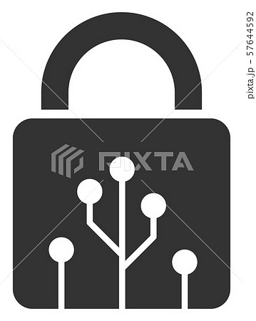 Vector Flat Circuit Lock Icon Vector Flat Circuit Lock Icon 57644592