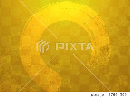 金箔の市松模様と筆まる 57644596