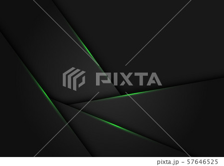 Abstract green light on dark grey metallic polygon design modern futuristic background vector illustration. 57646525
