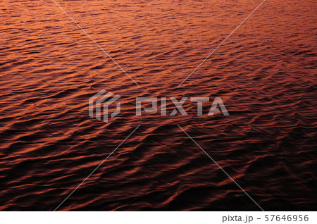 夕陽に染まった海 夕陽に染まった海 57646956