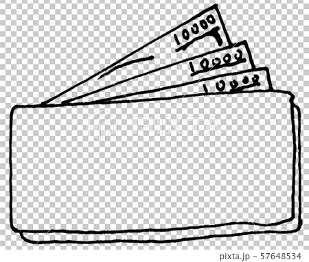 財布 【手描き】【アナログイラスト】【線画】 財布 【手描き】【アナログイラスト】【線画】 57648534
