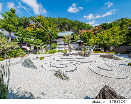 苔寺 圓光寺 枯山水庭園の写真素材