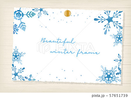 冬のメッセージカードイラストのイラスト素材 57651739 Pixta