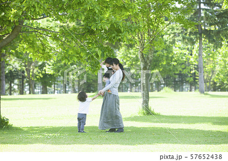 公園で遊ぶ家族 57652438