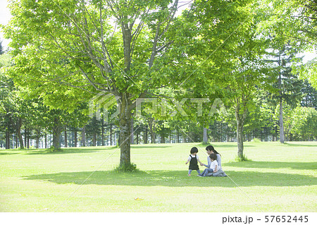 公園で遊ぶ家族 57652445