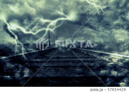 Lightning over Railroad Lightning over Railroad 57654429