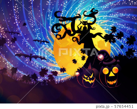 Halloween tree and pumpkins Halloween tree and pumpkins 57654451