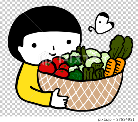 野菜 こども ベクター あおきいろくん 野菜 こども ベクター あおきいろくん 57654951