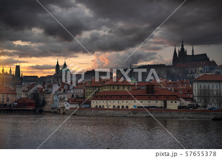 beautiful old streets of Prague. 57655378