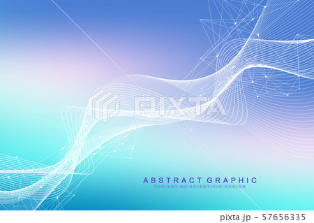 Colorful molecules background. DNA helix, DNA strand, DNA Test. Molecule or atom, neurons. Abstract 57656335