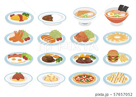 Various Dishes Stock Illustration