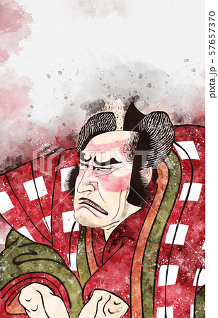 浮世絵 歌舞伎役者 その4 水彩のイラスト素材 浮世絵 歌舞伎役者 その4 水彩のイラスト素材