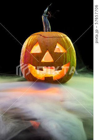 Halloween pumpkin head jack lantern with scary evil face Halloween pumpkin head jack lantern with scary evil face 57657706