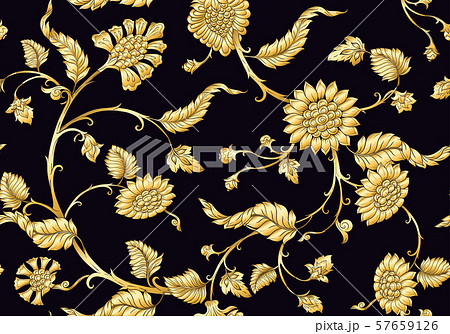 Indian ethnic pattern with flowers and bird. 57659126
