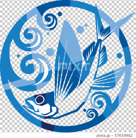 Flying fish image illustration Shimomaru 57659982
