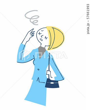 めまいでふらつく女性	 57661993