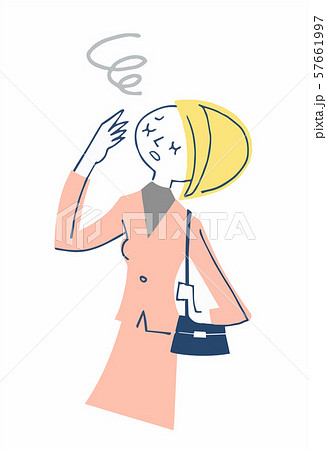 めまいでふらつく女性　　 57661997