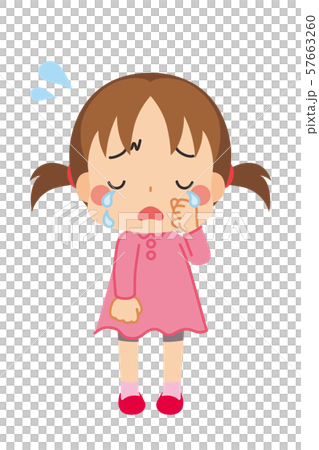 Twin tailed girl crying 57663260