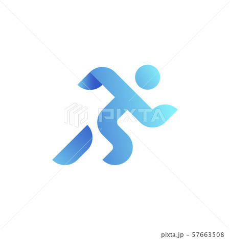 Running man, athletics, marathon, summer sport, run icon isolated on white background. Minimal cover Running man, athletics, marathon, summer sport, run icon isolated on white background. Minimal cover 57663508