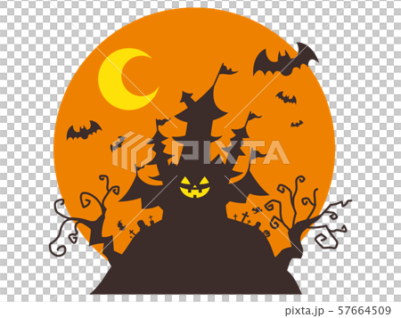 ハロウィンのお城　ハロウィーンのイメージイラスト 57664509