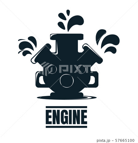 Engine label with Oil Drop. Oil Development and Engine label with Oil Drop. Oil Development and 57665100