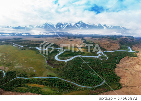 Kurai steppe and Chuya river Kurai steppe and Chuya river 57665872