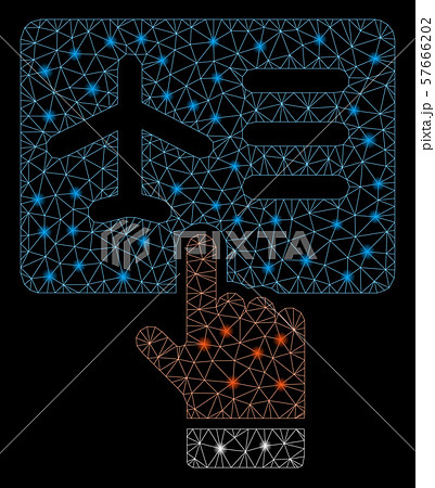Glossy Mesh Wire Frame Airline Ticket Booking with Flare Spots 57666202