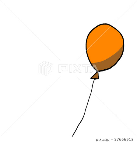 シンプルなオレンジ色の風船のイラスト素材