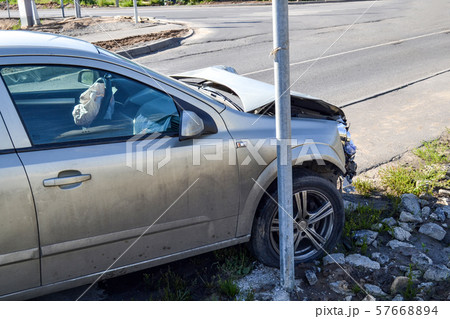 Car Broken in an accident. . Side view 57668894