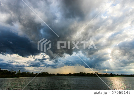 thunder storm sky Rain clouds 57669145