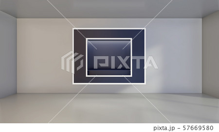 Shop exterior with large empty showcase. Mock up. 3d rendering Shop exterior with large empty showcase. Mock up. 3d rendering 57669580