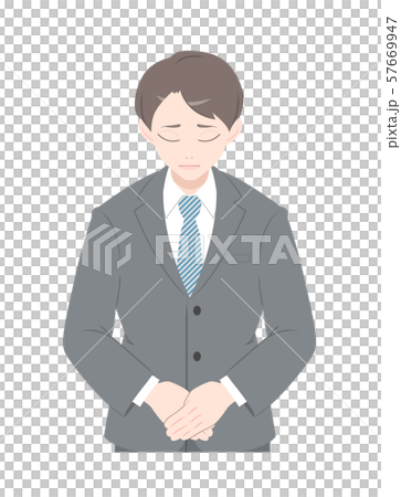謝罪 ビジネス スーツ 男性 上半身 謝罪 ビジネス スーツ 男性 上半身 57669947