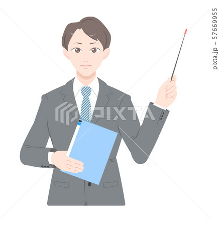 指示棒 書類 ビジネス スーツ 男性 上半身 指示棒 書類 ビジネス スーツ 男性 上半身 57669955
