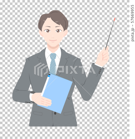 指示棒 書類 ビジネス スーツ 男性 上半身 指示棒 書類 ビジネス スーツ 男性 上半身 57669955