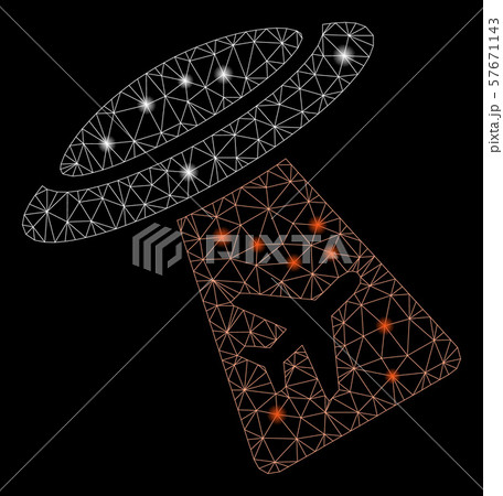 Glowing Mesh Carcass UFO Abduct Plane with Flash Spots 57671143