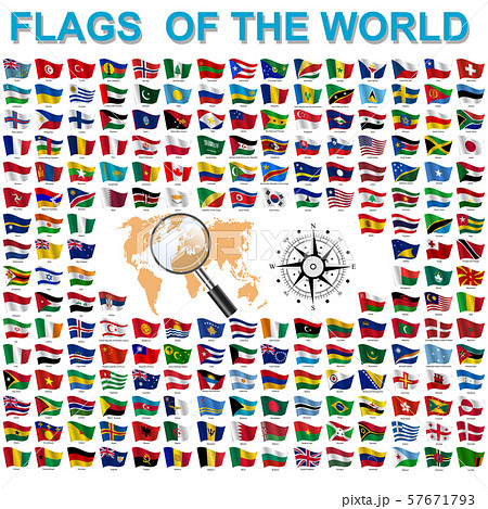 Set of Flags of world sovereign states signed by Set of Flags of world sovereign states signed by 57671793