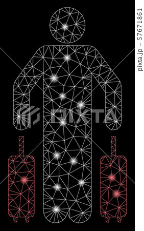 Glossy Mesh Network Passenger Luggage with Light Spots 57671861